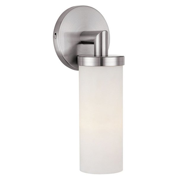 Access Lighting Aqueous, Wall Sconce  Vanity, Brushed Steel Finish, Opal Glass 20441-BS/OPL